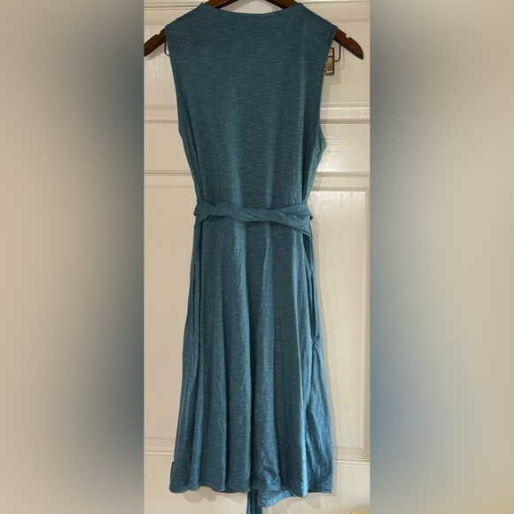 Toad & Co Cue Wrap Sleeveless Dress Teal Size Medium - Picture 3 of 8